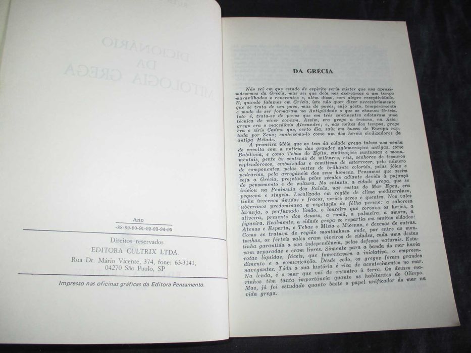 Livro Dicionário da Mitologia Grega Ruth Guimarães