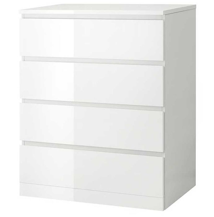 Komoda Ikea Malm 4 szuflady 80x100 cm, biała mat