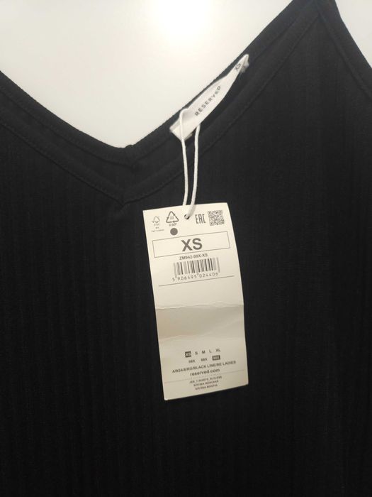 Top z plisowanej dzianiny Reserved XS 34 S 36 czarny