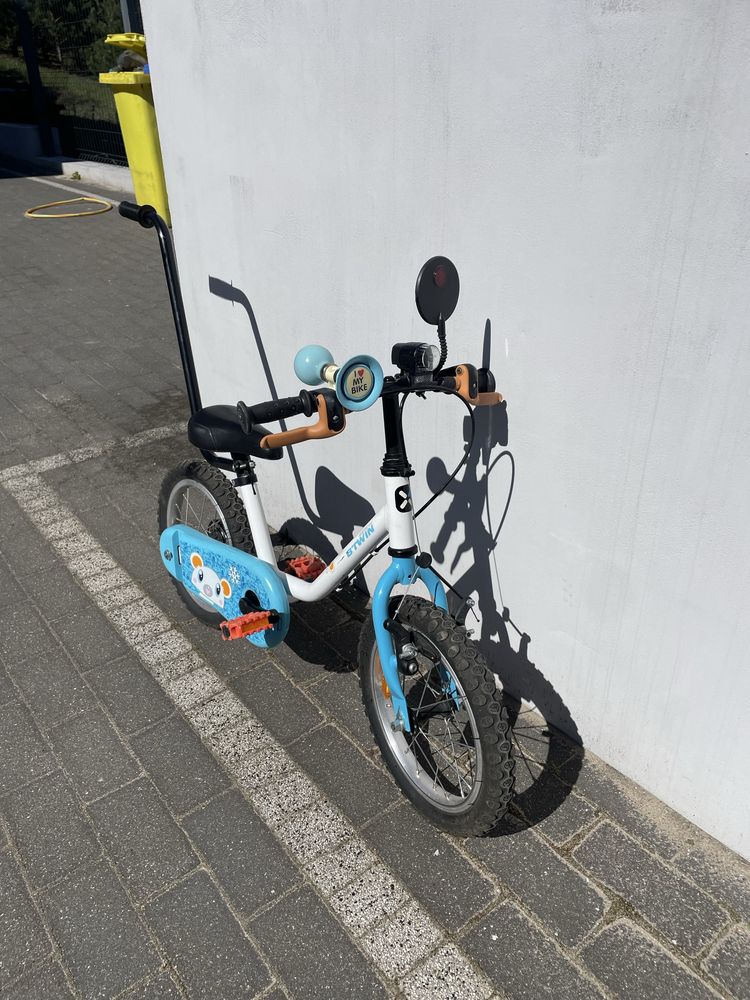 Rower 14” cali Btwin Arctic100 z rączką do nauki jazdy