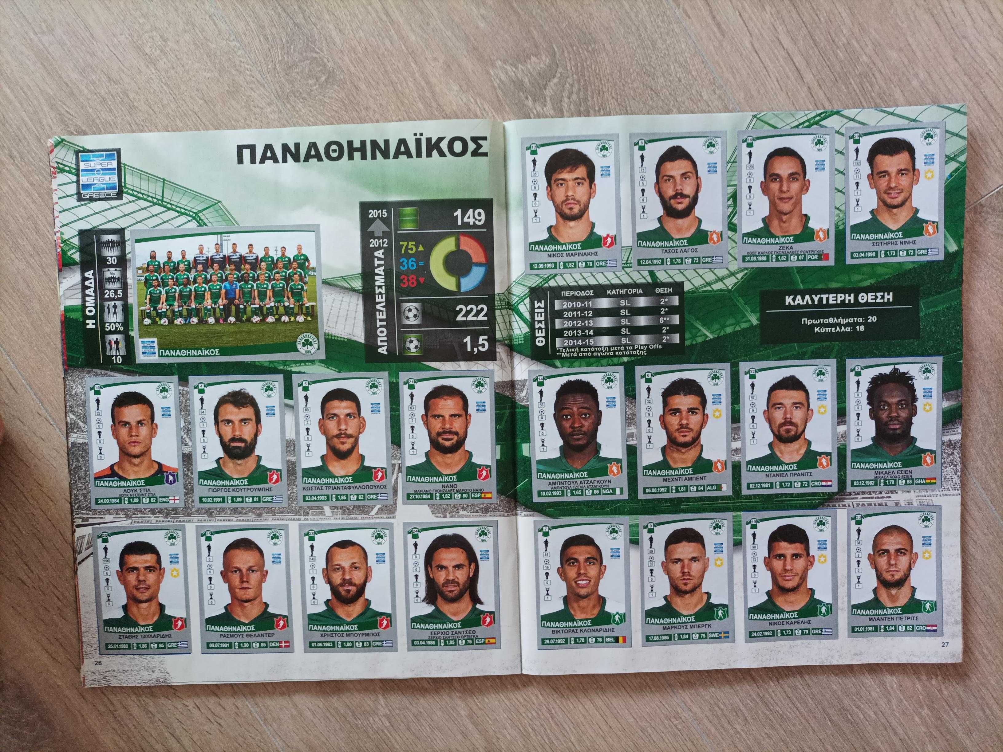 Caderneta completa Liga Grega Panini