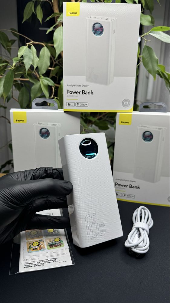 Портативний акумулятор Базеус Baseus 30000 mAh 65w зарядка ноута
