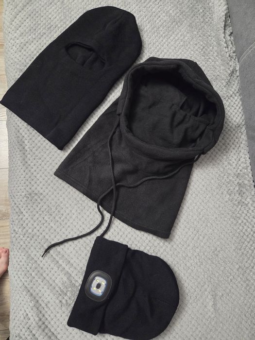 NOWE zestaw: czapka LED i kominiarki