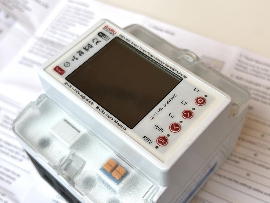 3-х фазный WiFi электросчётчик автомат до 100А с LCD дисплеем