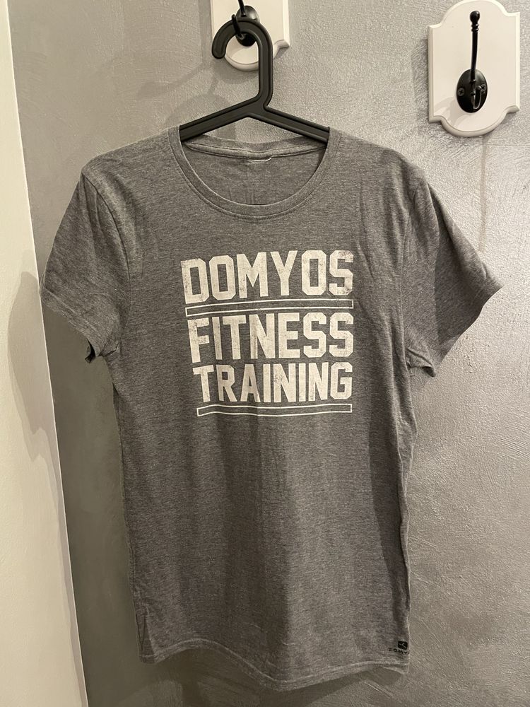 Szary T-shirt męski DOMYOS fitness training