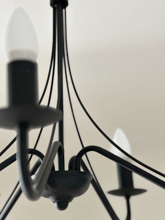 Żyrandol 5 ramienny czarny