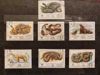 Znaczki pocztowe węże zwierzęta Syberii CCCP 1977 rok ZSSR 7 sztuk