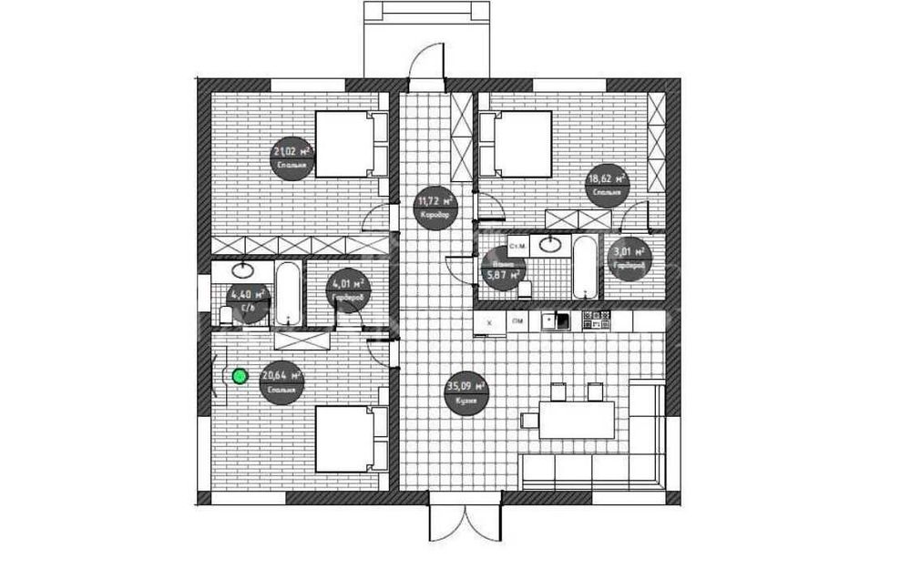 Одноповерховий цегляний, утеплений будинок в Лісовій Бучі.
