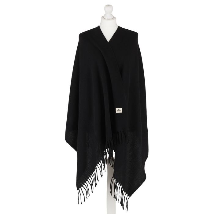 dwustronny szalik damski z poliestru w czarnym kolorze - peterson