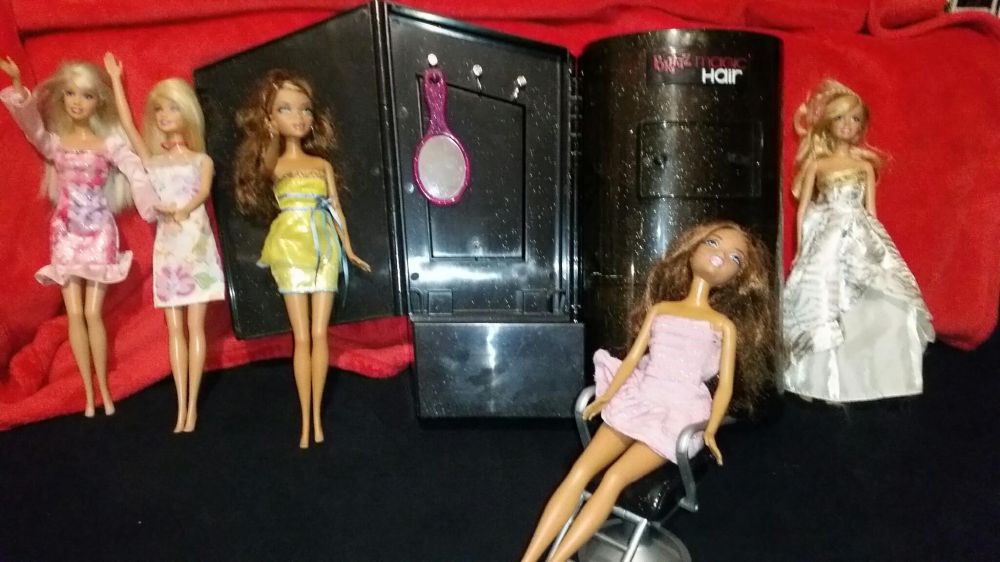 Zakład fryzjerski dla lalek Barbie salon lalki zestaw dla dziewczynki