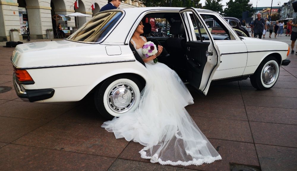 Mercedes W123, auto do ślubu, retro, klasyk do ślubu