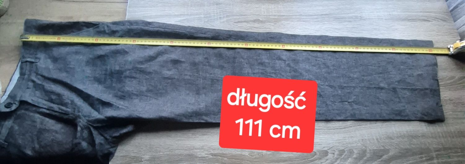 Spodnie cienkie bawełniane letnie lekkie chinos casual 34 jak lniane