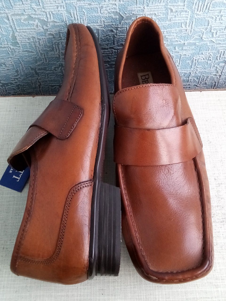 Новые кожаные мужские туфли Beckett на широку ногу