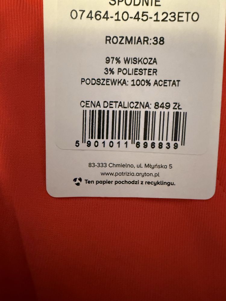 Spodnie z kantem PATRIZIA ARYTON roz. 38