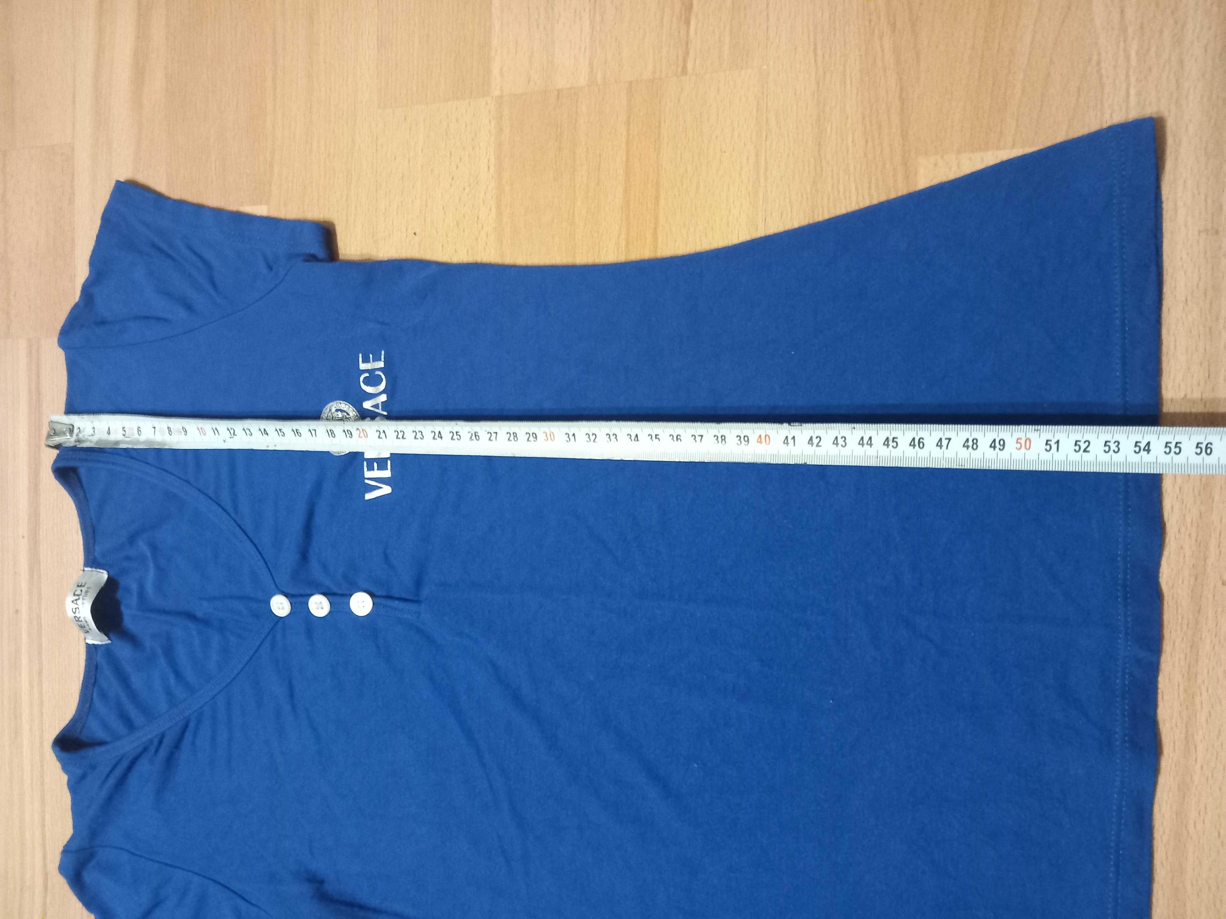 Granatowa bluzka koszulka t-shirt, krótki rękaw, Versace Jeans Couture