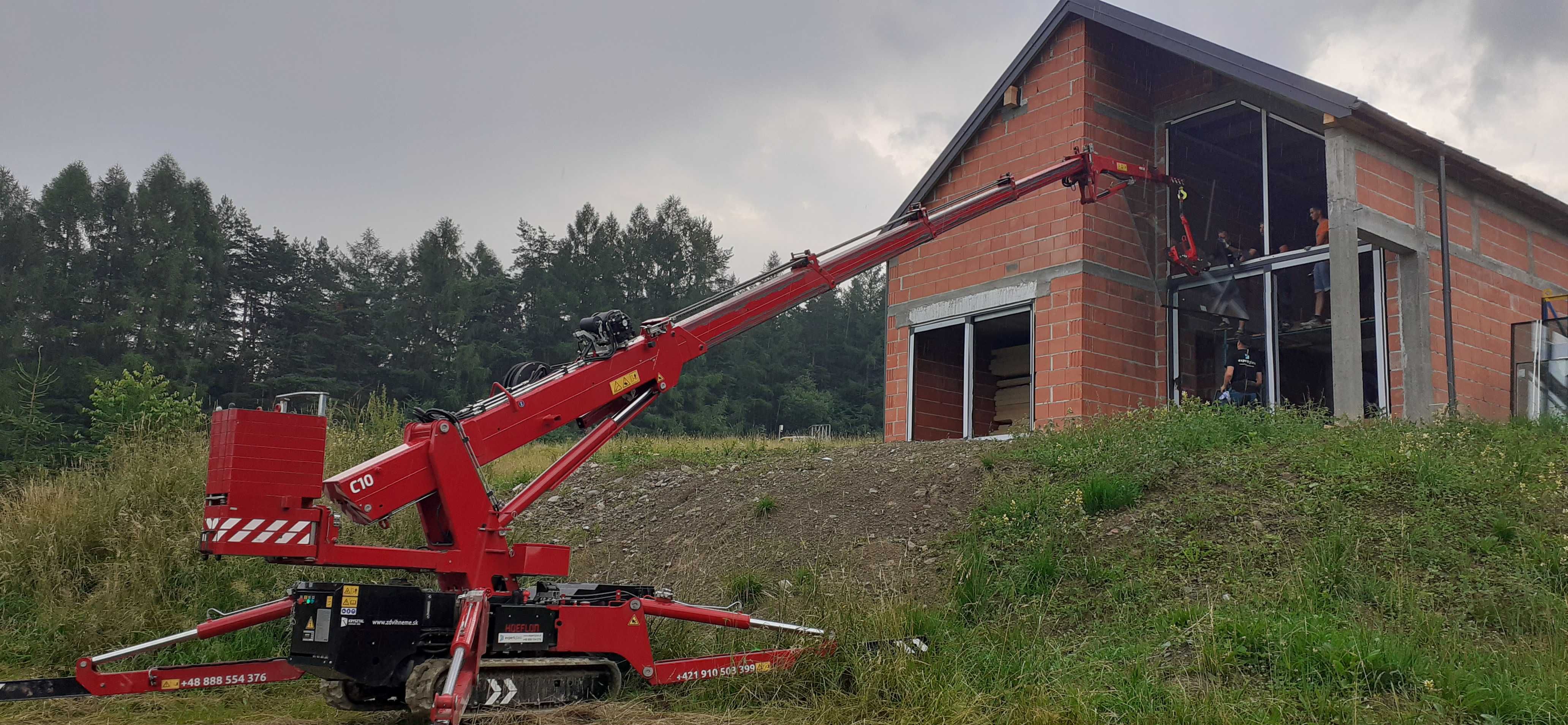 Mini Żuraw, Hoeflon C10, Dźwig, Pająk, HDS, Montaż - Wynajem z obsługą