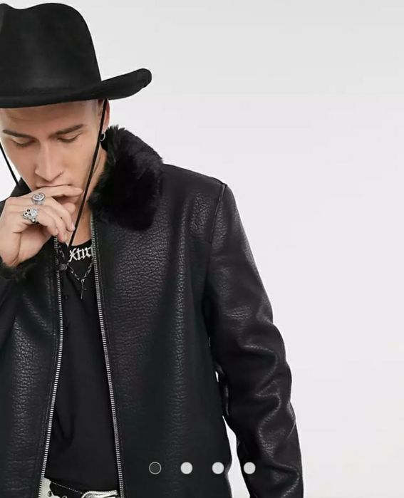 Casaco couro biker ASOS S