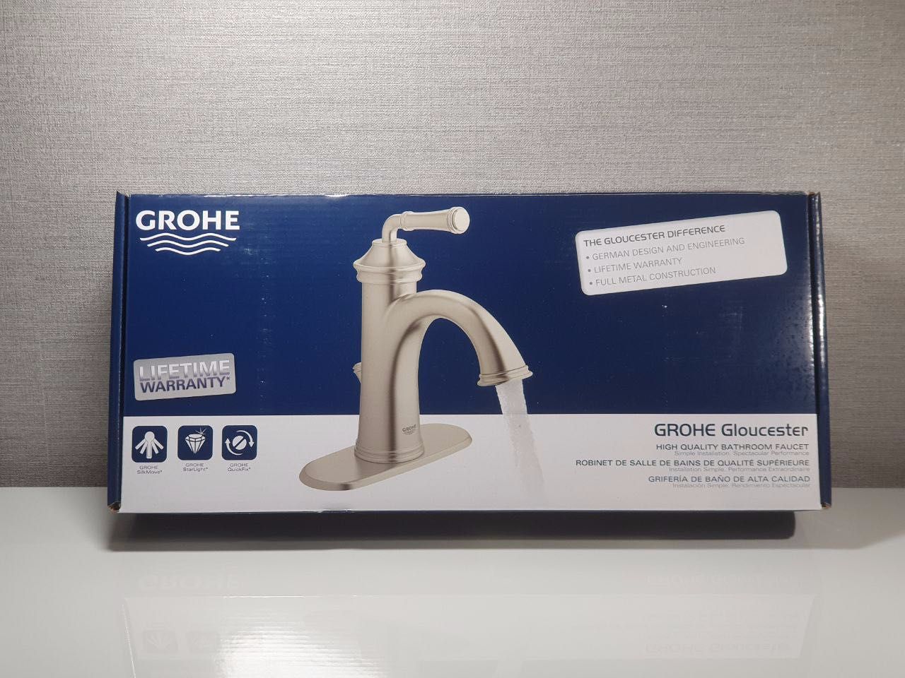 Grohe Gloucester Одноважільний змішувач для ванної/кухні Суперсталь