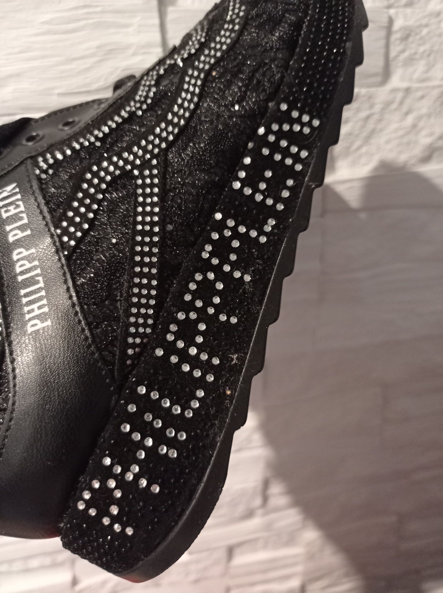 Damskie czarne buty sportowe Philipp Plein 38 cyrkonie