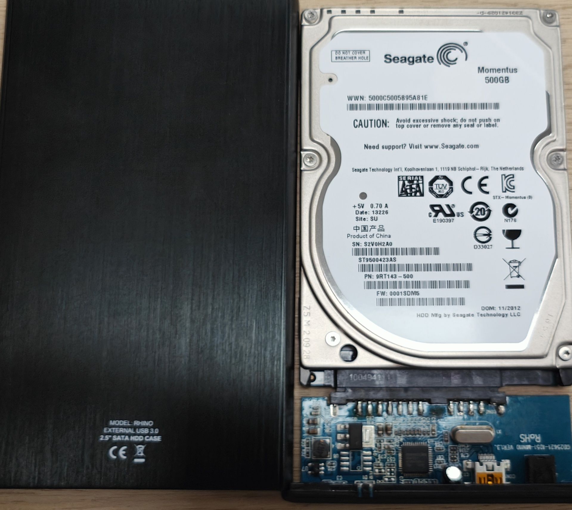 Dysk 500GB z obudową