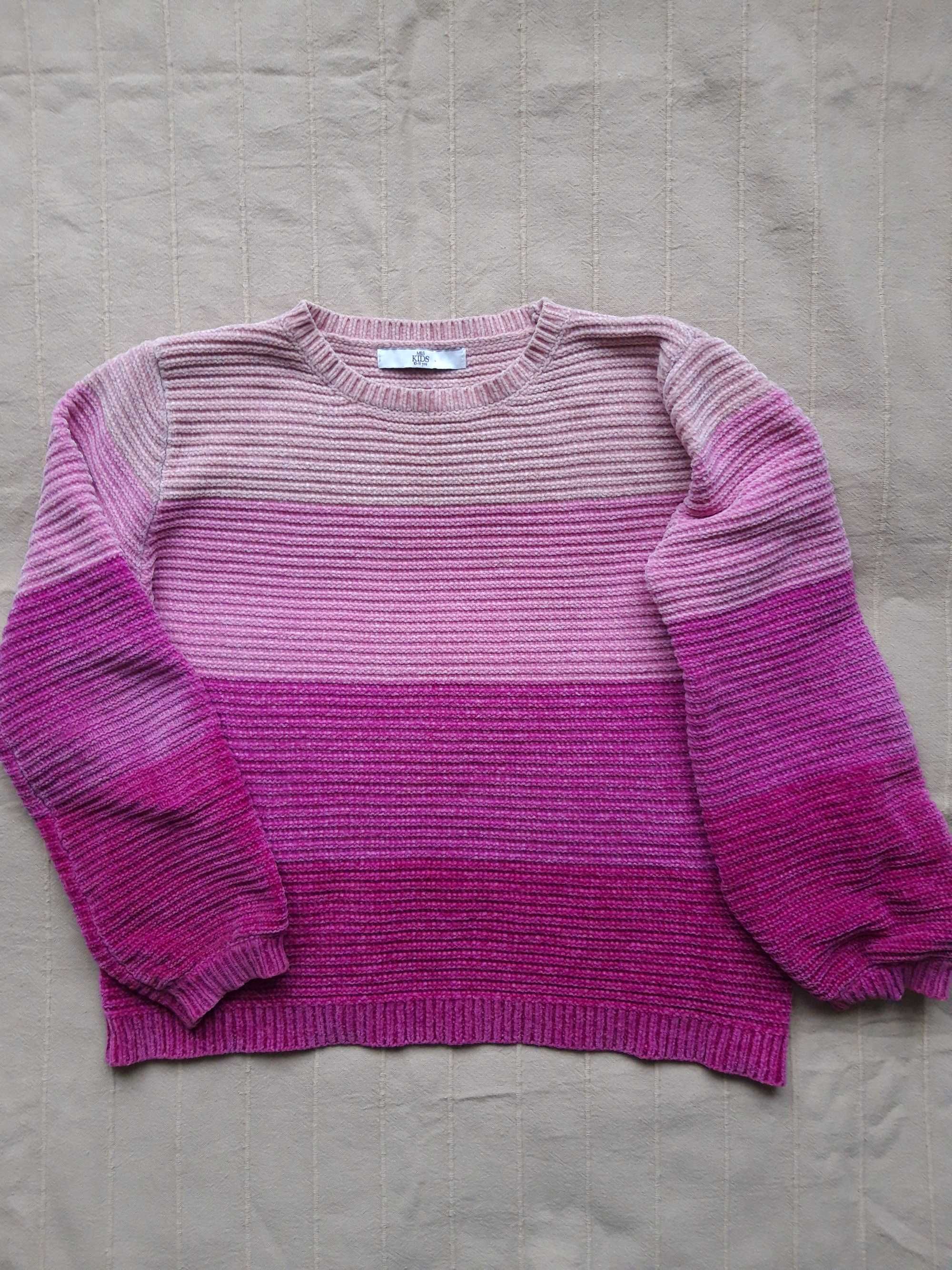 Sweterek M&S rozm 146 10/11 lat szenil różowy