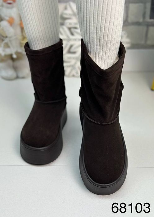 Жіночі шкіряні зимові черевики уггі в кольорах