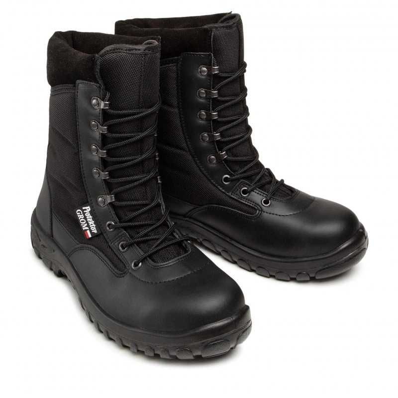 Buty Protektor GROM Czarne (wojskowe, harcerz)