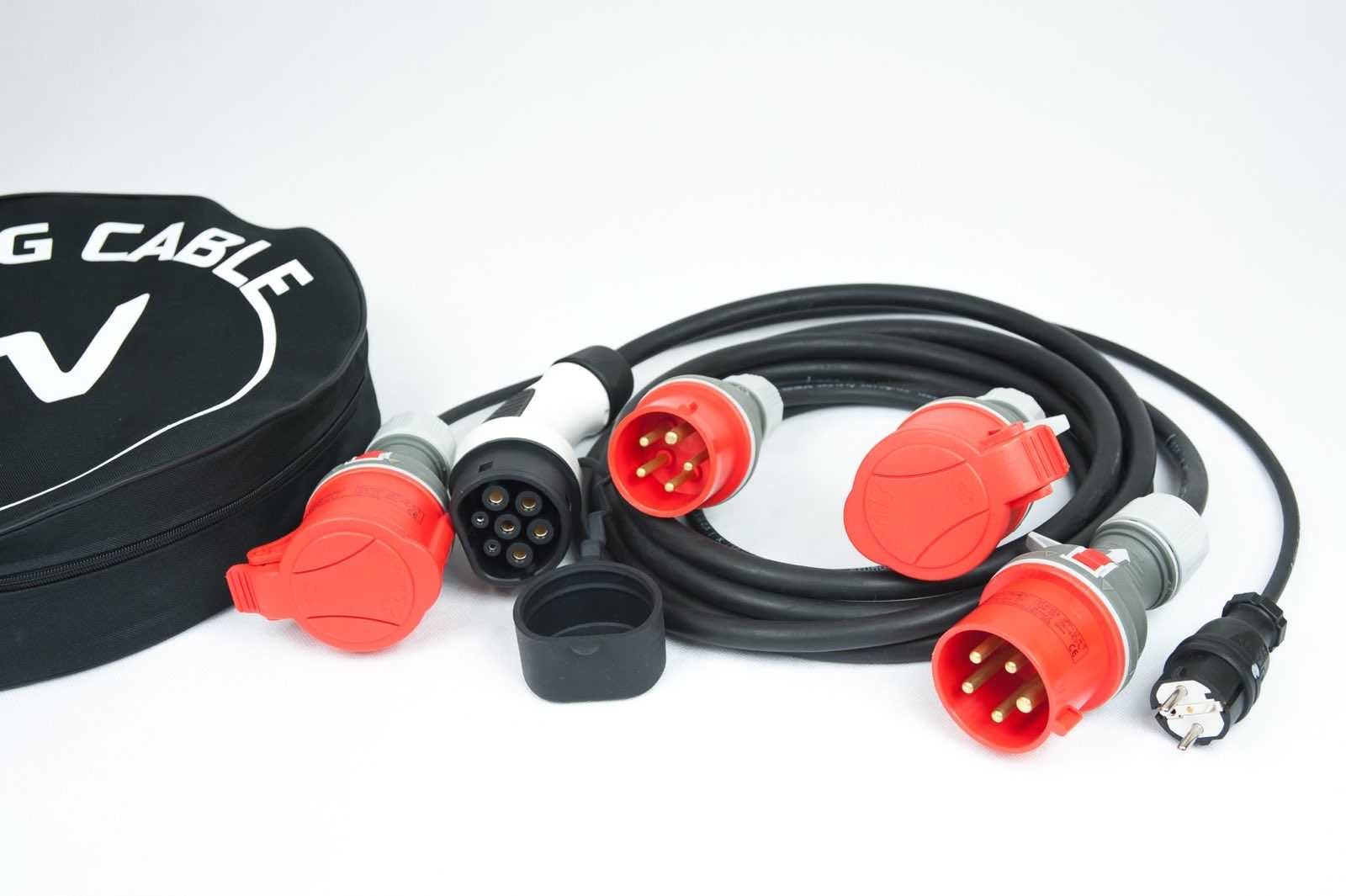 Polski kabel do ładowania aut elektrycznych 3 fazy 5M 32A  CHARGING EV