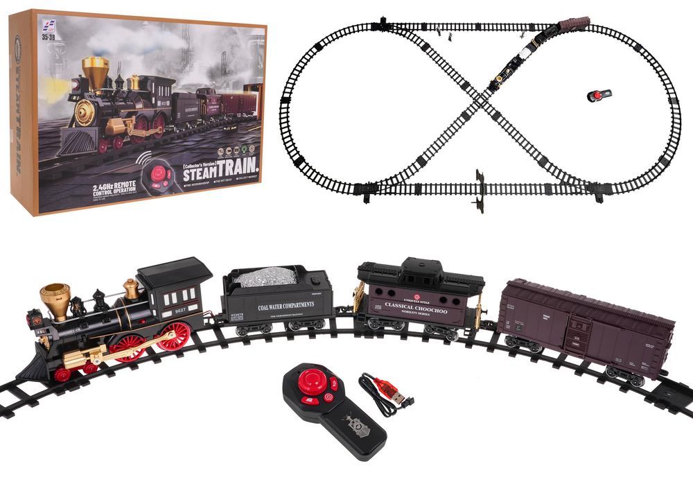 Zdalnie Sterowana Kolejka Retro Dla Dzieci 5+ Tor 247 Cm + Pilot 2,4 G