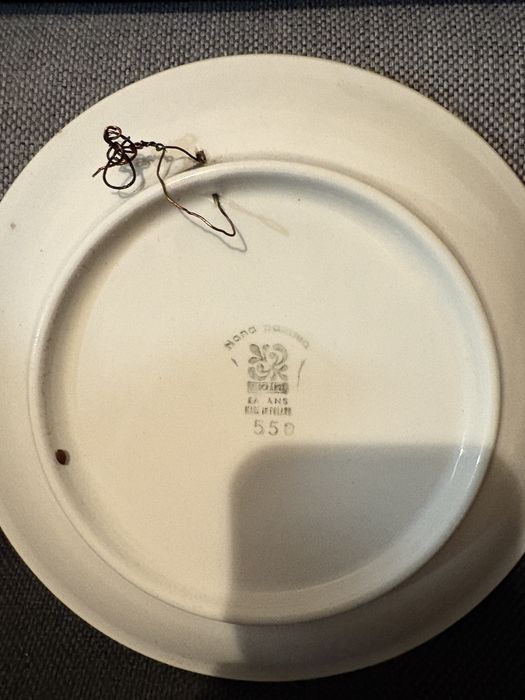 Zestaw 2 talerzyków Włocławek fajans- ręcznie malowane