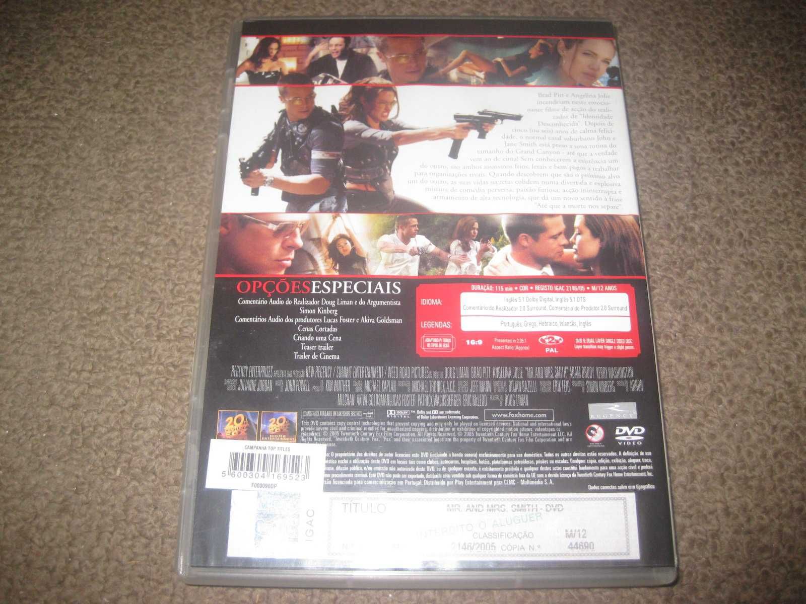 DVD "Mr. & Mrs. Smith" com Brad Pitt