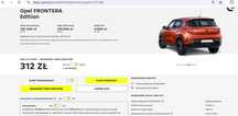 Opel Frontera abonament 312 zł netto najnowszy model