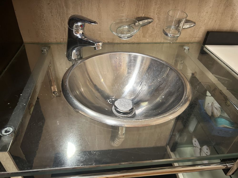 Movel wc com lavatorio em inox