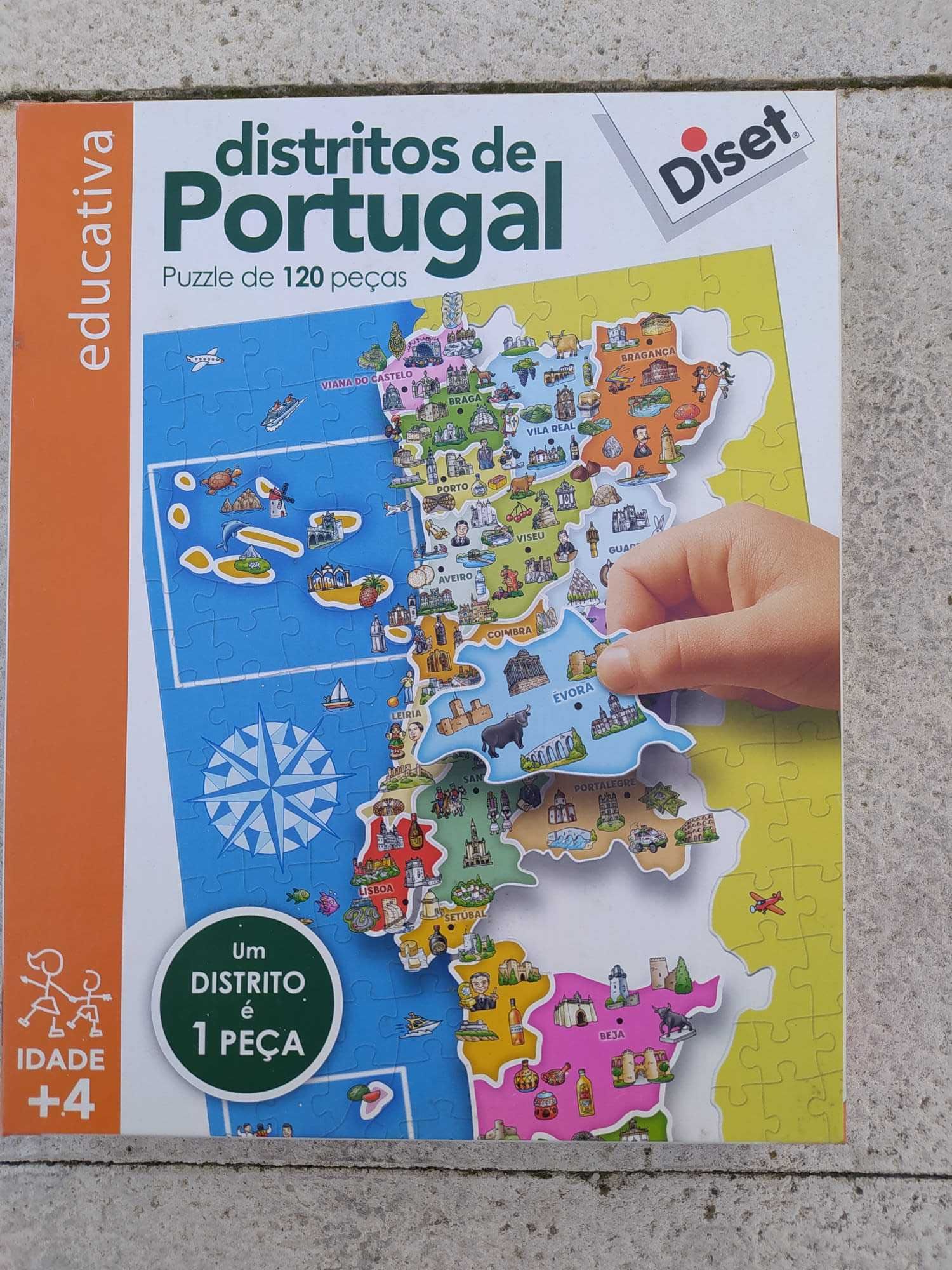 Puzzle Distritos de Portugal (120 peças) - Diset
