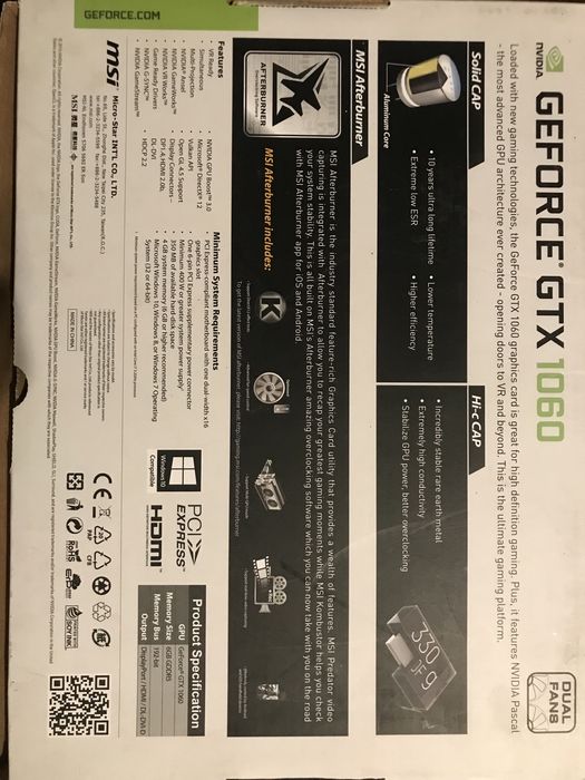 Msi GeForce GTX 1060 6GB