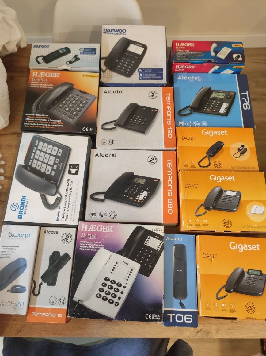 Telefones fixos com e sem fios