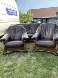 Komplet skórzany sofa +2 fotele