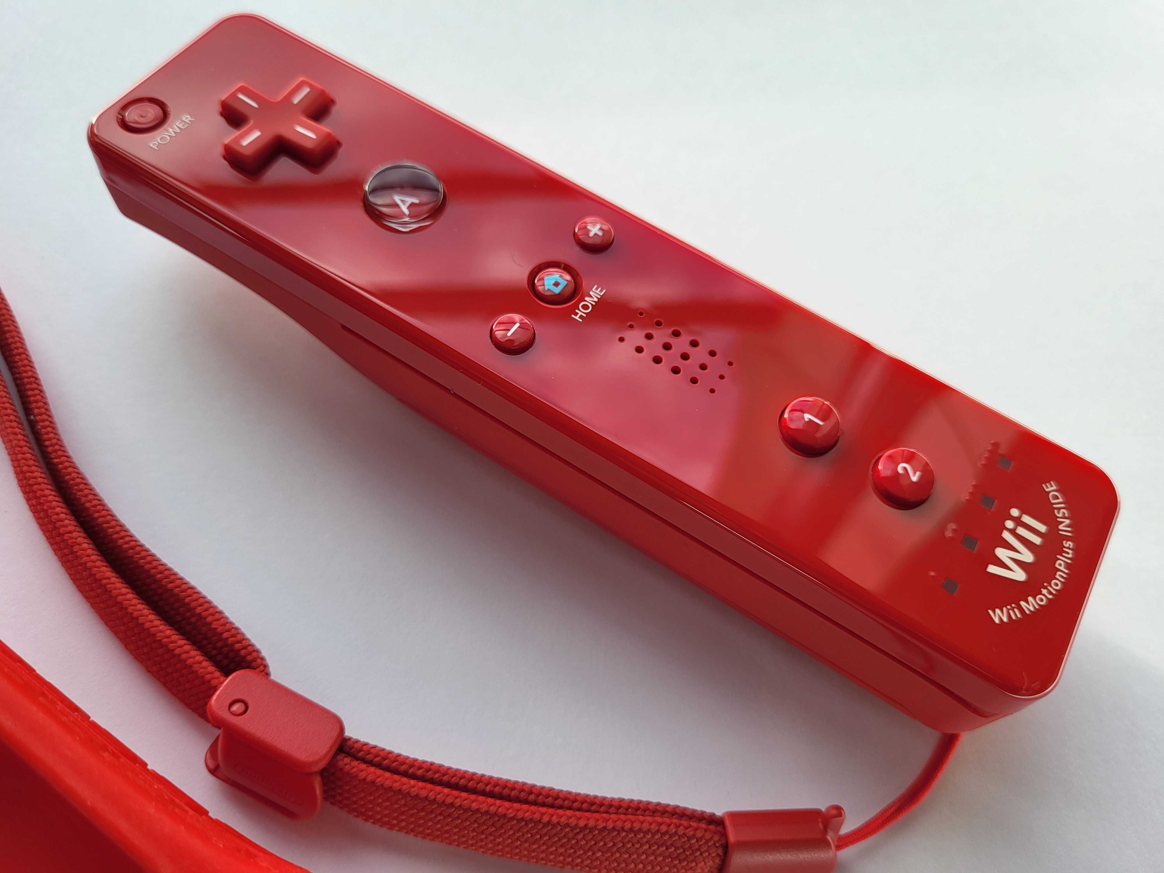 Oryginalny Kontroler Wii Remote Motion Plus Czerwony RED RVL-036 BDB