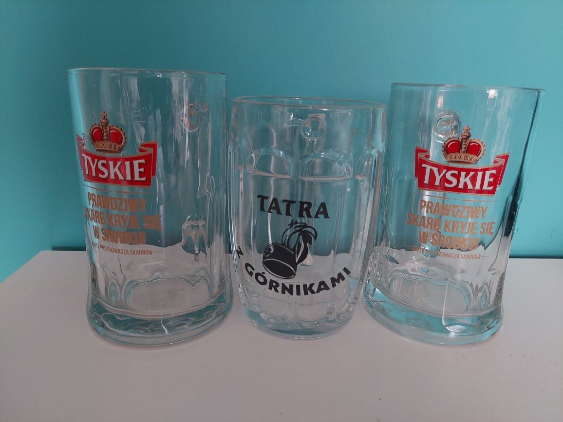 3 kufle szklane Tyskie, Tatra 0,5l