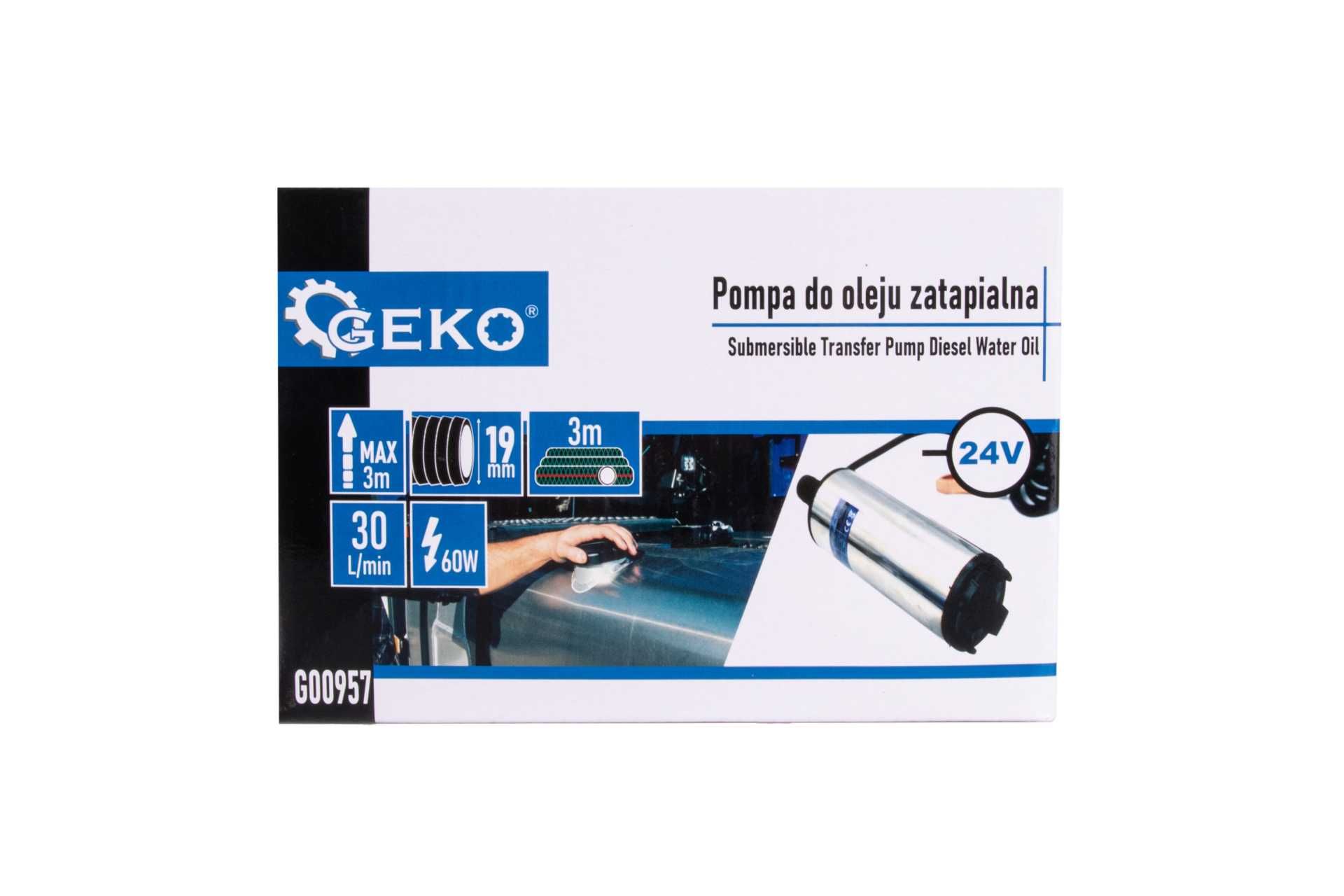 Pompa pompka do oleju zatapialna 24V 52mm z przewodem 3m 1861