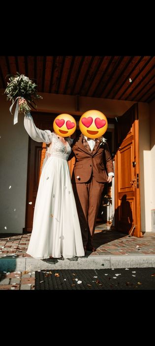 Suknia ślubna boho rustykalna off white