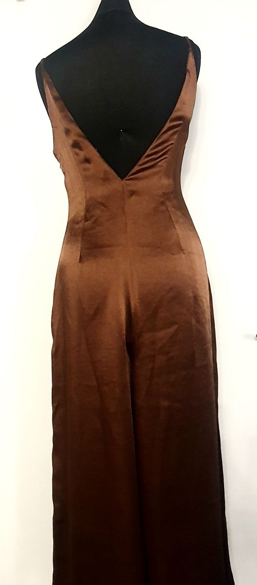 OKAZJA Top shop piękny satynowy kombinezon wieczorowy set s 36 m 38