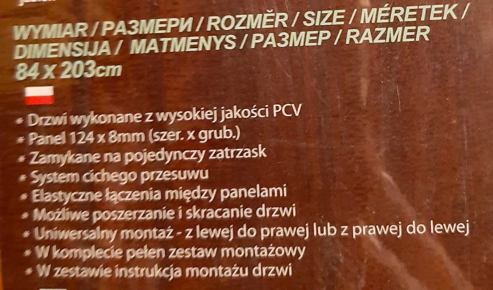 Nowe drzwi harmonijkowe 2 sztuki calvados 80 cm nieużywane