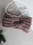 Opaska na drutach handmade ręcznie robiona 100% wełna brąz glina