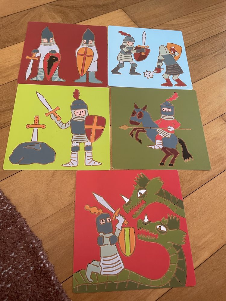 5 stencils de cavaleiros
