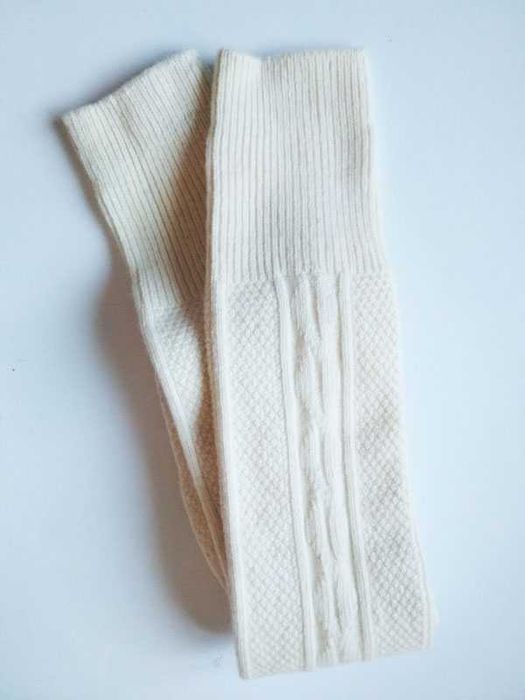 Молочні теплі гольфи вище коліна з вовною лами заколінки