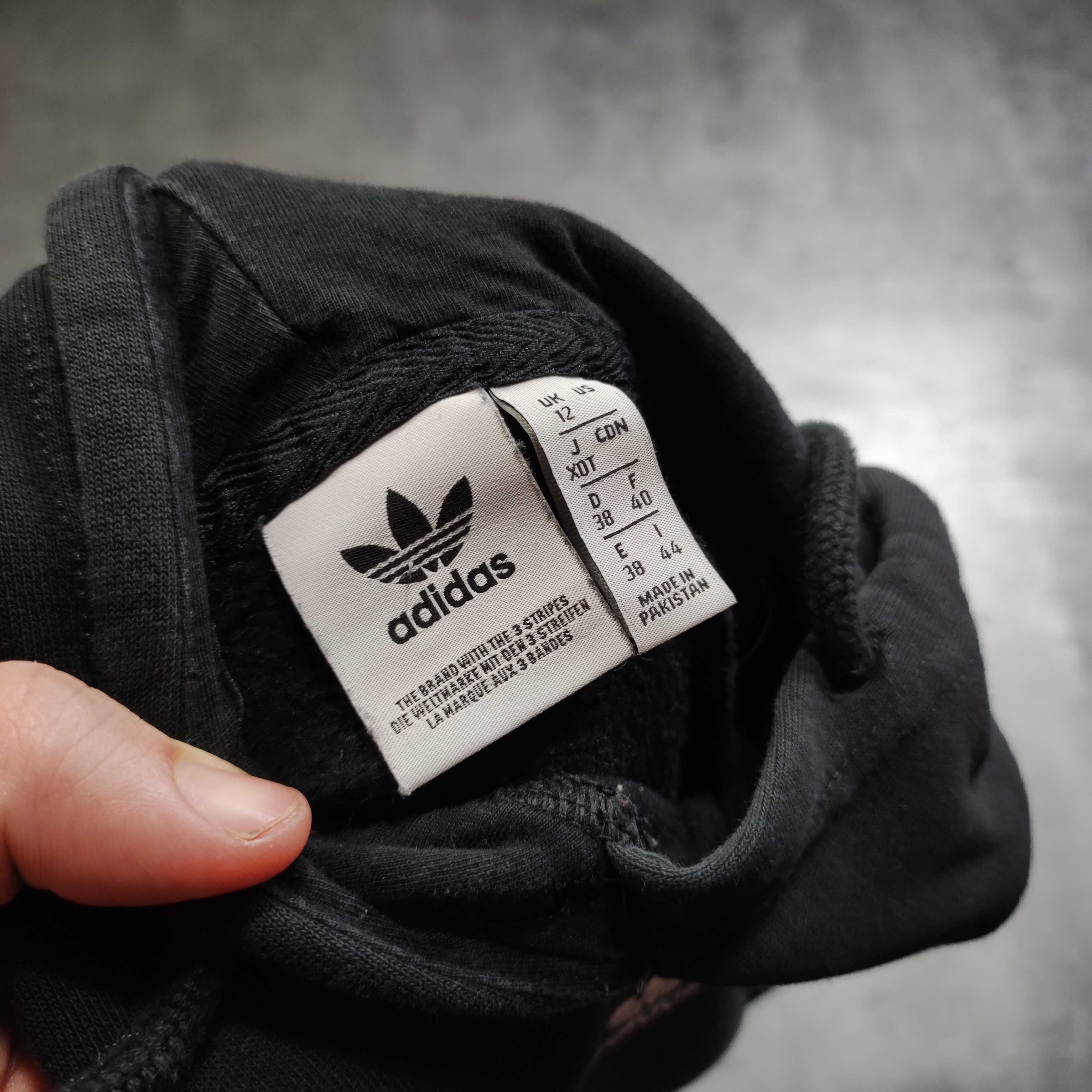 MĘSKA Bluza z Kapturem Hoodie Czarna Małe Logo Adidas Bawełna Original