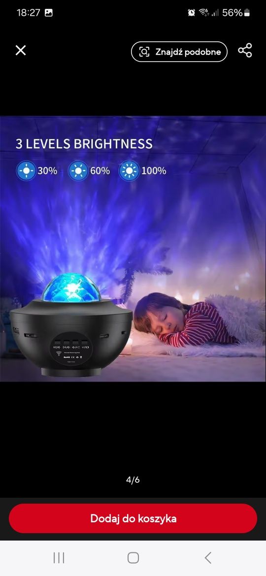 Lampka nocna dla dzieci, kula , glosnik usb,,bluetooth