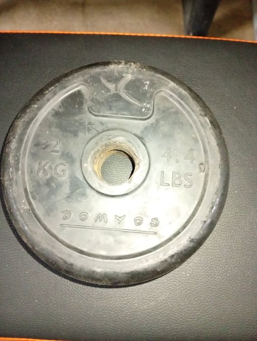 Disco/peso 2kg musculação emborrachado