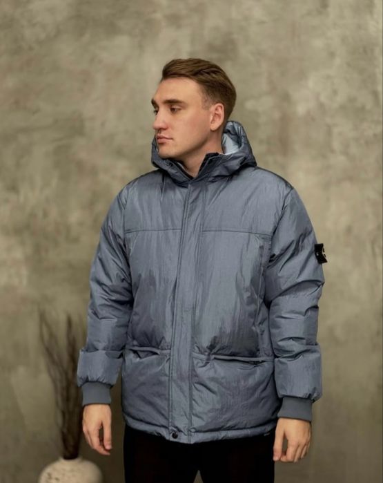 Зимова куртка Stone Island  в синьо-голубому кольорі